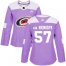 Adidas Carolina Hurricanes #57 Trevor Van Riemsdyk Purple Authentic Fights Cancer Womens Stitched NHL Jersey