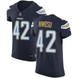 Nike Los Angeles Chargers #42 Uchenna Nwosu Navy Blue Team Color Mens Stitched NFL Vapor Untouchable Elite Jersey