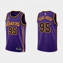 Los Angeles Los Angeles Lakers #95 Juan Toscano-Anderson Purple Mens Nike NBA 2022-23 Statement Edition Jersey Mens