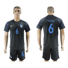 France #6 Pogba Away Soccer Country Jersey