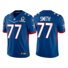 Mens Dallas Cowboys #77 Tyron Smith 2022 Royal NFC Pro Bowl Stitched Jersey