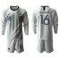 France #16 Mandanda Grey Goalkeeper Long Sleeves Soccer Country Jersey