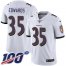 Nike Baltimore Ravens #35 Gus Edwards White Youth Stitched NFL 100th Season Vapor Untouchable Limited Jersey