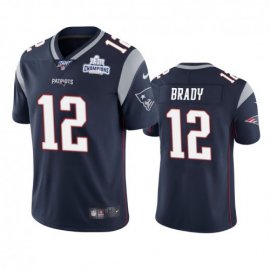 New England New England Patriots #12 Tom Brady Navy Super Bowl LIII Champions Vapor Limited NFL Jersey