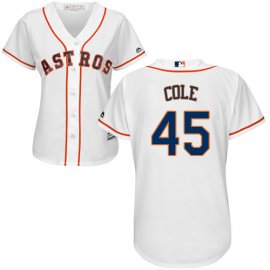 Houston Astros #45 Gerrit Cole White Home Womens Stitched MLB Jersey