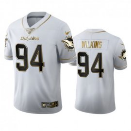 Miami Dolphins #94 Christian Wilkins Mens Nike White Golden Edition Vapor Limited NFL 100 Jersey