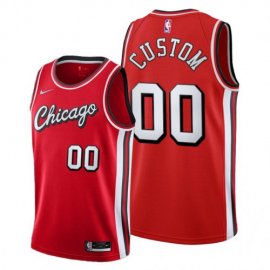 Chicago Bulls Custom Mens 2021-22 City Edition Red NBA Jersey