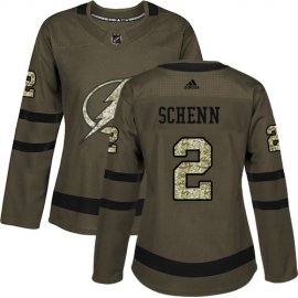Adidas Tampa Bay Lightning #2 Luke Schenn Green Salute to Service Womens Stitched NHL Jersey