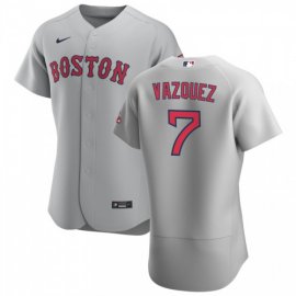 Boston Red Sox #7 Christian Vazquez Mens Nike Gray Road 2020 Authentic Team MLB Jersey