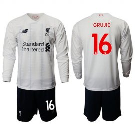 Liverpool #16 Grujic Away Long Sleeves Soccer Club Jersey
