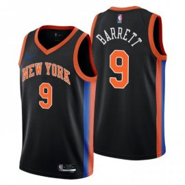 Nike New York Knicks #9 R.J. Barrett Mens 2022-23 City Edition NBA Jersey – Cherry Blossom Black Mens