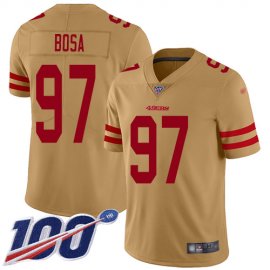Nike San Francisco 49ers #97 Nick Bosa Gold Youth Stitched NFL Limited Inverted Legend 100th Season Jersey