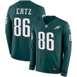Mens Philadelphia Eagles #86 Zach Ertz Midnight Green Team Color Mens Stitched NFL Limited Therma Long Sleeve Jersey