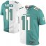 Nike Miami Dolphins #11 DeVante Parker Aqua Green/White Mens Stitched NFL Elite Split Jersey