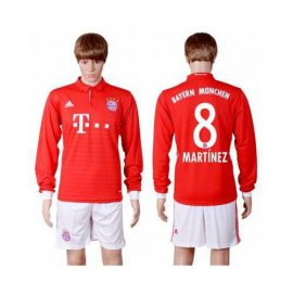 Bayern Munchen #8 Martinez Home Long Sleeves Soccer Club Jersey