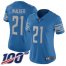 Nike Detroit Lions #21 Tracy Walker Light Blue Team Color Womens Stitched NFL 100th Season Vapor Untouchable Limited Jersey
