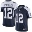 Nike Dallas Cowboys #12 Roger Staubach Navy Blue Thanksgiving Mens Stitched NFL Vapor Untouchable Limited Throwback Jersey