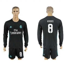 Real Madrid #8 Kroos Away Long Sleeves Soccer Club Jersey