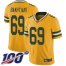 Nike Green Bay Packers #69 David Bakhtiari Yellow Youth Stitched NFL Limited Rush 100th Season Jersey
