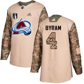 Adidas Colorado Avalanche #4 Bowen Byram Camo 2022 Stanley Cup Final Patch Authentic Veterans Day Stitched NHL Jersey Mens