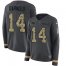 Nike New York Jets #14 Sam Darnold Anthracite Salute to Service Womens Stitched NFL Limited Therma Long Sleeve Jersey
