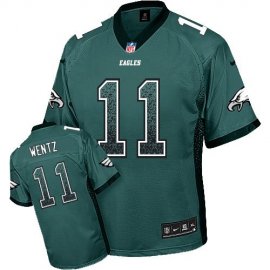 Nike Philadelphia Eagles #11 Carson Wentz Midnight Green Team Color Mens Stitched NFL Elite Drift Fashion Jersey