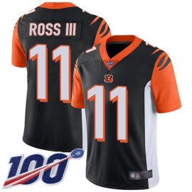 Nike Cincinnati Bengals #11 John Ross III Black Team Color Mens Stitched NFL 100th Season Vapor Limited Jersey