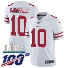 Nike San Francisco 49ers #10 Jimmy Garoppolo White Super Bowl LIV 2020 Mens Stitched NFL 100th Season Vapor Limited Jersey
