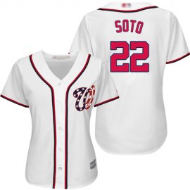 Washington Nationals #22 Juan Soto White Home Womens Stitched MLB Jersey