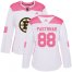 Adidas Boston Bruins #88 David Pastrnak White/Pink Authentic Fashion Womens Stitched NHL Jersey