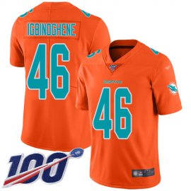 Nike Miami Dolphins #46 Noah Igbinoghene Orange Mens Stitched NFL Limited Inverted Legend 100th Season Jersey