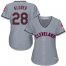 Cleveland Indians #28 Corey Kluber Grey Womens Road Stitched MLB Jersey