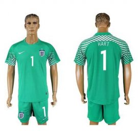 England #1 Hart Green Goalkeeper Soccer Country Jersey