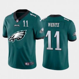 Philadelphia Eagles #11 Carson Wentz Green Mens Nike Big Team Logo Player Vapor Limited NFL Jersey