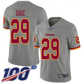Nike Washington Football Team #29 Derrius Guice Gray Mens Stitched NFL Limited Inverted Legend 100th Season Jersey