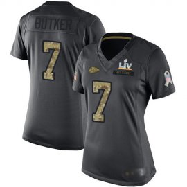 Nike Kansas City Chiefs #7 Harrison Butker Black Womens Super Bowl LV Bound Stitched NFL Limited 2016 Salute to Service Jersey