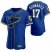 St. Louis Blues #17 Jaden Schwartz Mens 2020 NHL x MLB Crossover Edition Baseball Jersey Blue