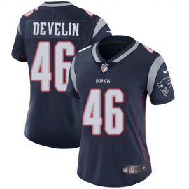 Nike New England Patriots #46 James Develin Navy Blue Team Color Womens Stitched NFL Vapor Untouchable Limited Jersey