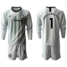 Chelsea #1 Arrizabalaga Grey Goalkeeper Long Sleeves Soccer Club Jersey