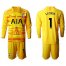 Tottenham Hotspur #1 Lloris Yellow Goalkeeper Long Sleeves Soccer Club Jersey