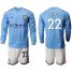 Manchester City #22 Mendy Home Long Sleeves Soccer Club Jersey