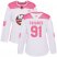 Adidas New York Islanders #91 John Tavares White/Pink Authentic Fashion Womens Stitched NHL Jersey