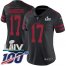 Nike San Francisco 49ers #17 Emmanuel Sanders Black Super Bowl LIV 2020 Alternate Womens Stitched NFL 100th Season Vapor Limited Jersey