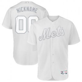 New York Mets Majestic 2019 Players Weekend Flex Base Authentic Roster Custom Jersey White