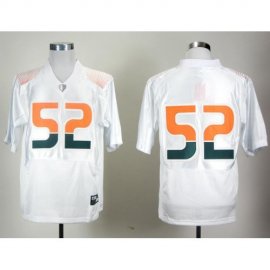 Miami Hurricanes 52# Ray Lewis White Pro Combat College Football Jersey