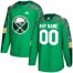 Mens Adidas Buffalo Sabres Personalized Green St. Patricks Day Custom Practice NHL Jersey