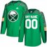 Mens Adidas Buffalo Sabres Personalized Green St. Patricks Day Custom Practice NHL Jersey