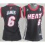Cheap Women Miami Heat 6# LeBron James Black NBA Jerseys