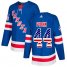 Adidas New York Rangers #44 Neal Pionk Royal Blue Home Authentic USA Flag Stitched NHL Jersey