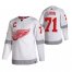 Detroit Red Wings #71 Dylan Larkin White Mens Adidas 2020-21 Reverse Retro Alternate NHL Jersey